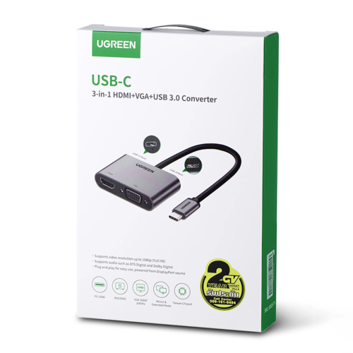 UGREEN CM162 4-in-1 USB-C Adapter with 100W PD-50505