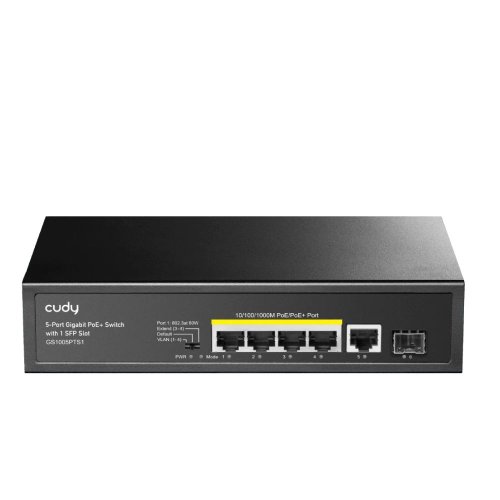 CUDY 5-PORT GIGABIT PoE(120watts) + Switch-CUDY GS1005PTS1