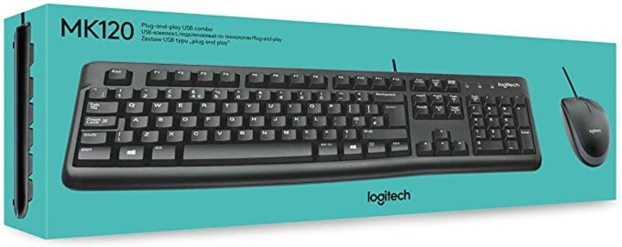 Logitech MK120 Wired Keyboard & Mouse Combo Black-920-002562