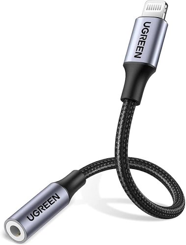 UGREEN US211 Lightning Male to 3.5mm Female Audio Adapter-Dark grey