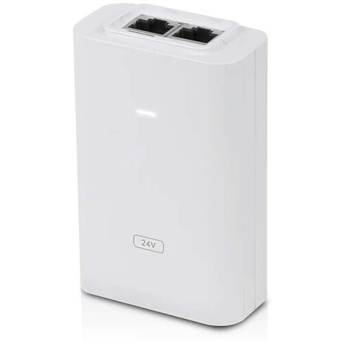 Ubiquiti POE‑24‑24W‑G‑WH 24 V PoE Injector | Gigabit