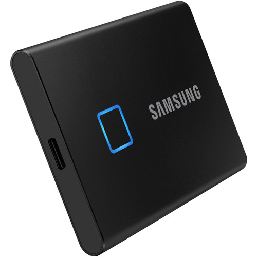 Samsung T7 Touch Portable External SSD 1TB with Fingerprint Security - Black - MU-PC1T0K/WW